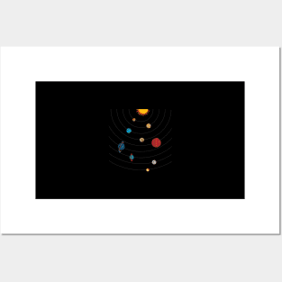 Solar System In Dark Space Funny For Astronomer Nine Planets Posters and Art